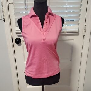 EP Pro Pink Fitted Sleeveless Polo Tank